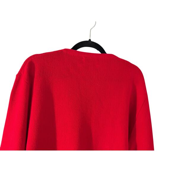 Christian Dior Red Cardigan Orlon Acrylic Button Front Preppy Classic Christmas - Picture 6 of 9